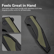 Civivi Hypersonic Black, OD Green Steel With G10 Inlay (3.7" Black Stonewashed 14C28N) Folding Knife [C22011-1] - product view 7