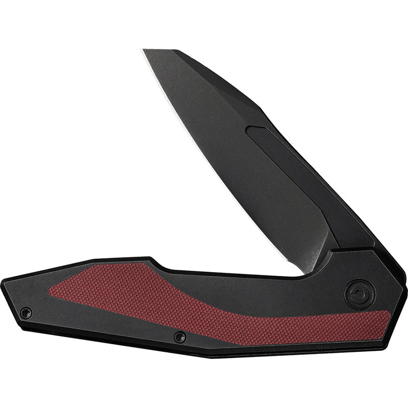 Civivi Hypersonic Black, Burgundy Steel With G10 Inlay (3.7" Black Stonewashed 14C28N) Folding Knife [C22011-3] - product view 3
