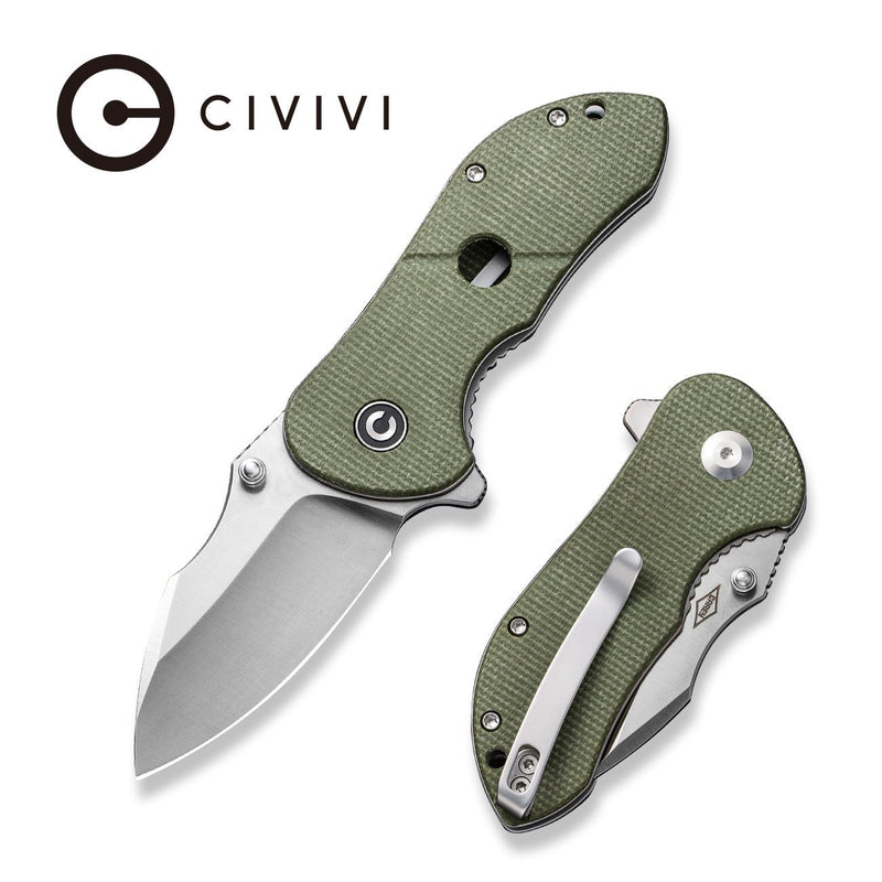 Civivi Gordo Olive Canvas Micarta (2.51" Satin Finished D2) Folding Knife [C22018C-2] - product view 6