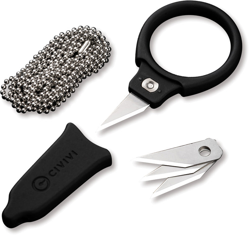 Civivi Quick Snip Black ABS With Rubber Coating (0.68" 6Cr13) Fixed Blade Knife [ C22022A-1] - product view 1