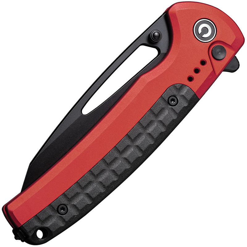 Civivi Sentinel Strike Red Aluminum (3.7" Black K110) Folding Knife [ C22025B-1] - product view 4