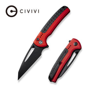 Civivi Sentinel Strike Red Aluminum (3.7" Black K110) Folding Knife [ C22025B-1] - product view 5