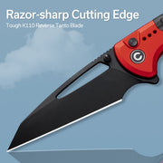 Civivi Sentinel Strike Red Aluminum (3.7" Black K110) Folding Knife [ C22025B-1] - product view 6