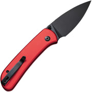 Civivi Qubit Red Aluminum (2.98" Black Stonewashed 14C28N) Folding Knife [C22030E-2] - product view 2