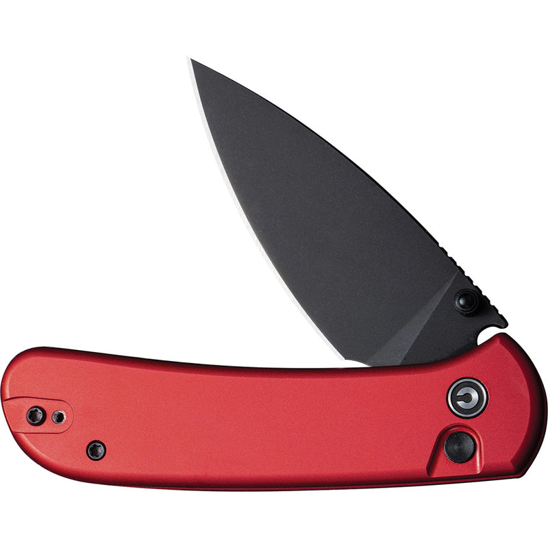 Civivi Qubit Red Aluminum (2.98" Black Stonewashed 14C28N) Folding Knife [C22030E-2] - product view 3