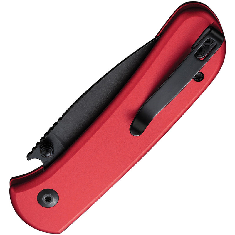 Civivi Qubit Red Aluminum (2.98" Black Stonewashed 14C28N) Folding Knife [C22030E-2] - product view 4