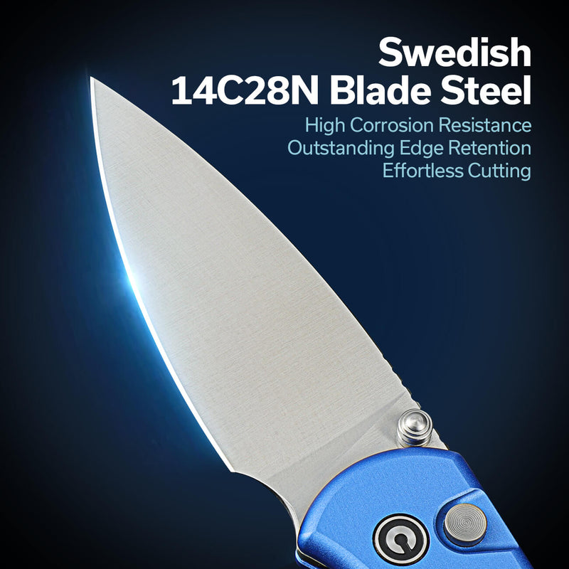 Civivi Qubit Bright Blue Aluminum (2.98" Satin Finished 14C28N) Folding Knife [C22030E-3] - product view 6