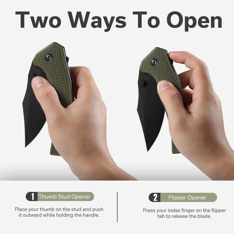 Civivi Vexillum OD Green G10 (3.81" Black Stonewashed Nitro-V) Folding Knife [C23003D-2] - product view 4
