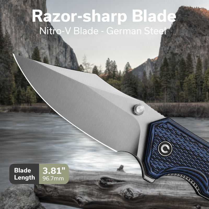 Civivi Vexillum Blue / Black G10 (3.81" Satin Finished Nitro-V) Folding Knife [C23003D-3] - product view 5