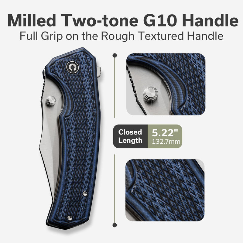 Civivi Vexillum Blue / Black G10 (3.81" Satin Finished Nitro-V) Folding Knife [C23003D-3] - product view 6