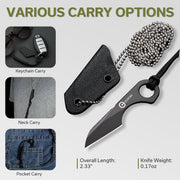Civivi Gramis integral steel grip (1.00" Black 14C28N) Fixed Blade Knife [C23004-1] - product view 4