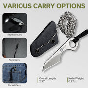 Civivi Gramis integral steel grip (1.00" Satin Finished 14C28N) Fixed Blade Knife [C23004-2] - product view 4