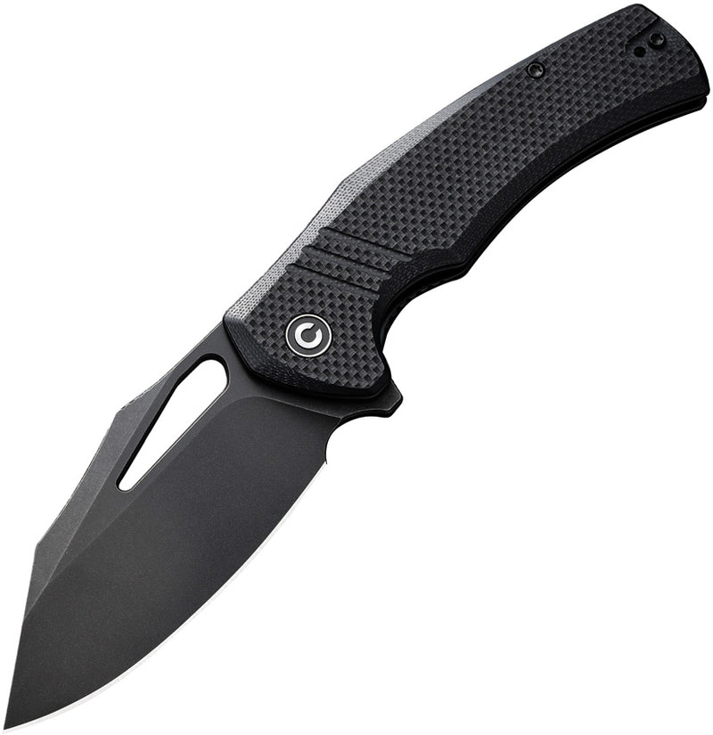 Civivi BullTusk Black Coarse G10 (3.48" Black Stonewashed 14C28N) Folding Knife [C23017-1] - product view 1