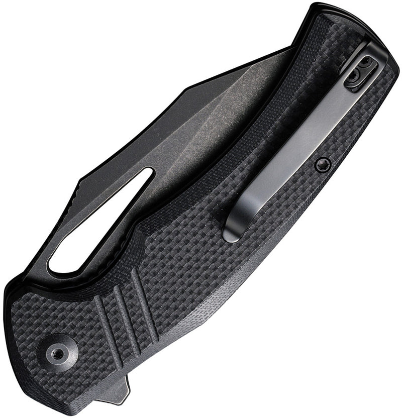 Civivi BullTusk Black Coarse G10 (3.48" Black Stonewashed 14C28N) Folding Knife [C23017-1] - product view 2