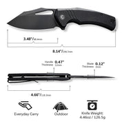 Civivi BullTusk Black Coarse G10 (3.48" Black Stonewashed 14C28N) Folding Knife [C23017-1] - product view 7