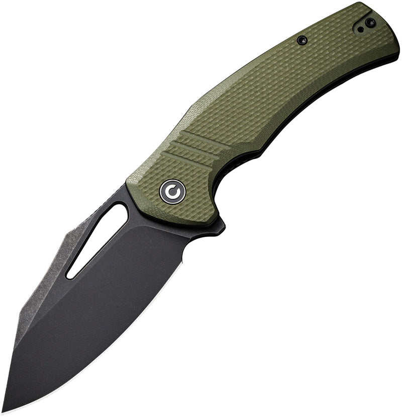 Civivi BullTusk OD Green Coarse G10 (3.48" Black Stonewashed 14C28N) Folding Knife [C23017-2] - product view 1