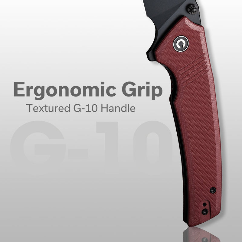 Civivi Tranquil Burgundy G10 (3.7" Black 14C28N) Folding Knife [C23027-2] - product view 6