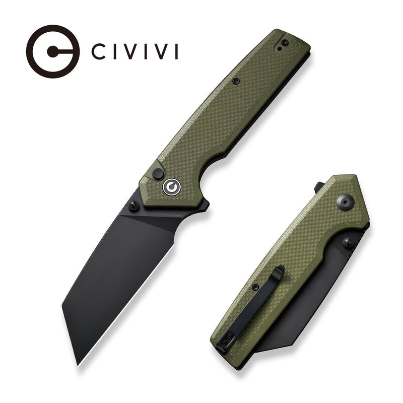 Civivi Amirite OD Green Coarse G10 (3.48" Black Nitro-V) Folding Knife [C23028-3] - product view 7