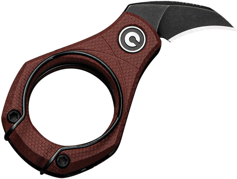 Civivi Pyrus Burgundy G10 (0.65" Black Stonewashed 14C28N) Folding Knife [C23038-1] - product view 3