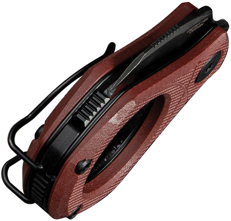 Civivi Pyrus Burgundy G10 (0.65" Black Stonewashed 14C28N) Folding Knife [C23038-1] - product view 5