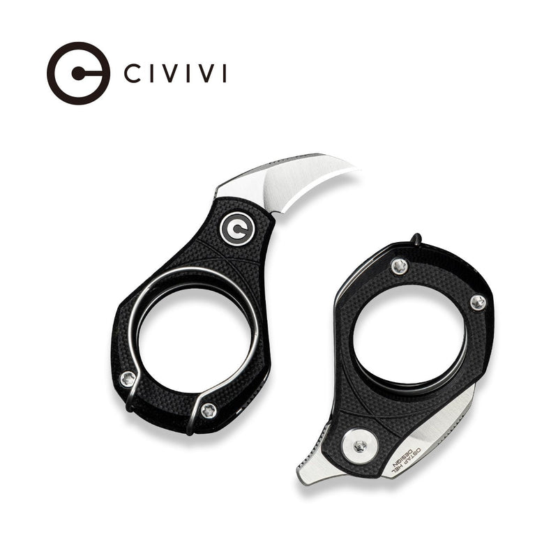 Civivi Pyrus Black G10 (0.65" Satin Finished 14C28N) Folding Knife [C23038-2] - product view 6