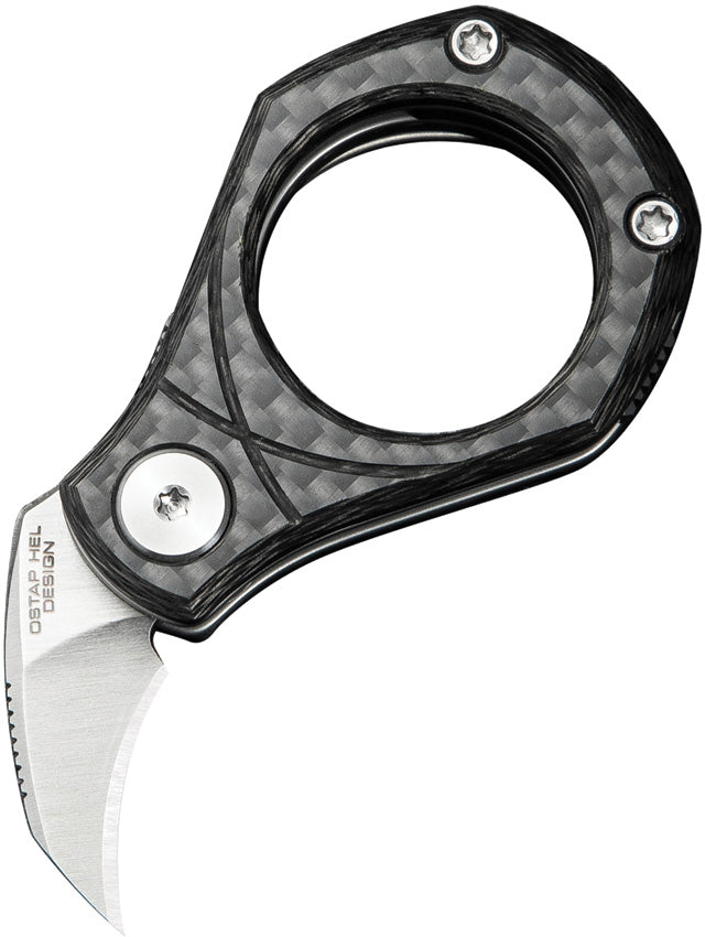 Civivi Pyrus Black Twill Carbon Fiber (0.65" Satin Finished 14C28N) Folding Knife [C23038-3] - product view 3