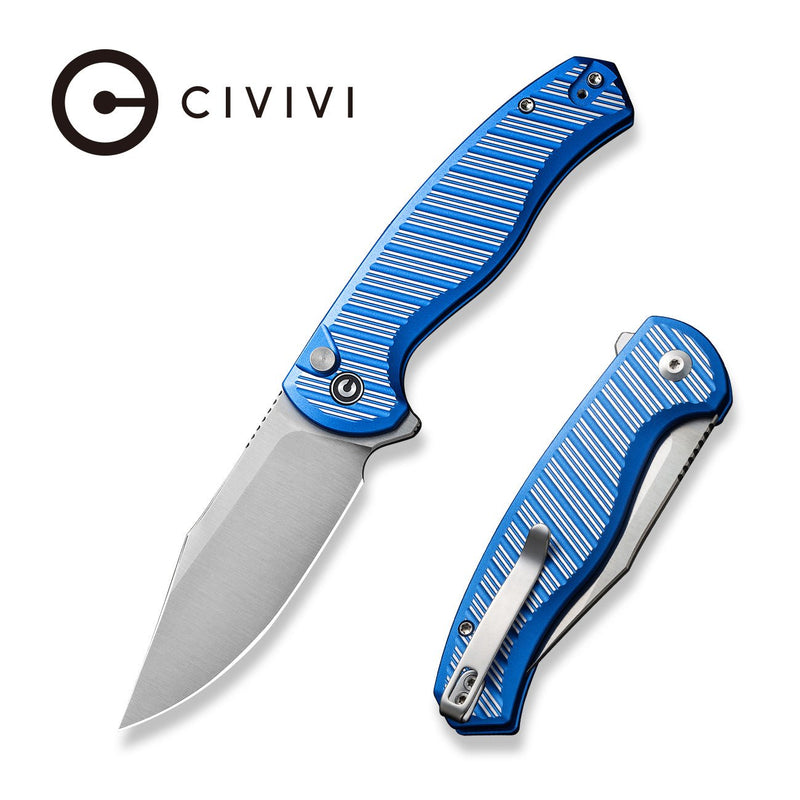 Civivi Stormhowl Bright Blue, Satin Flat Aluminum (3.3" Satin Finished Nitro-V) Folding Knife [ C23040B-2] - product view 7