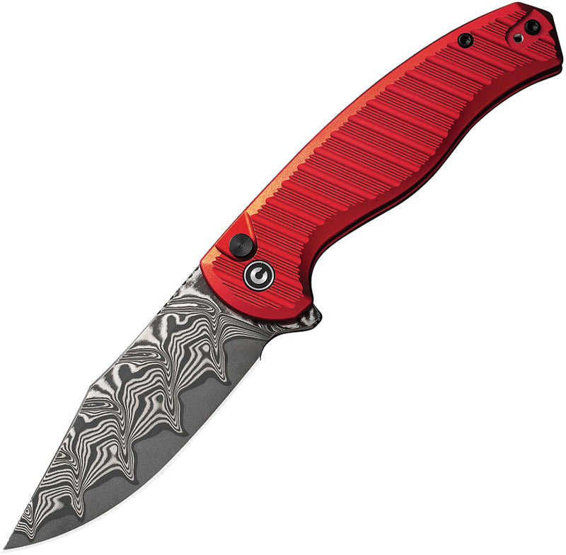 Civivi Stormhowl Red Aluminum (3.3" / Damascus) Folding Knife [C23040B-DS1] - product view 1