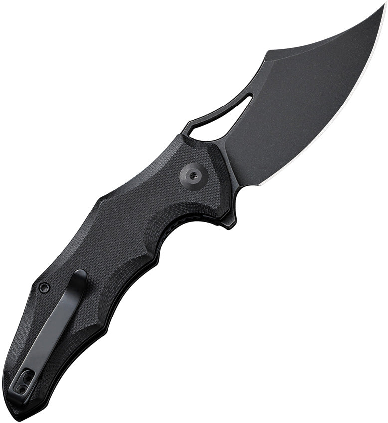 Civivi Chiro Black Shredded G10 (3.1" Black Stonewashed 14C28N) Folding Knife [C23046-1] - product view 3