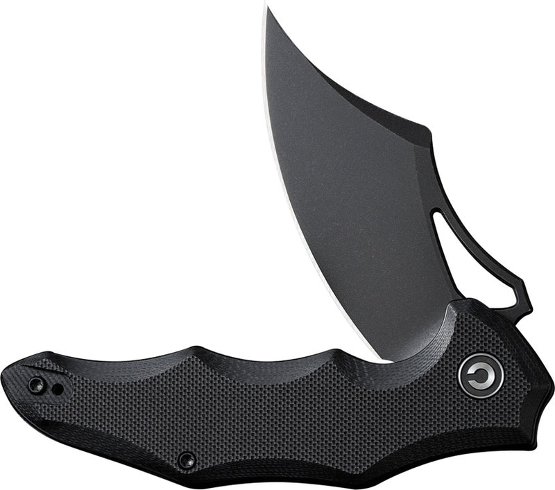 Civivi Chiro Black Shredded G10 (3.1" Black Stonewashed 14C28N) Folding Knife [C23046-1] - product view 4