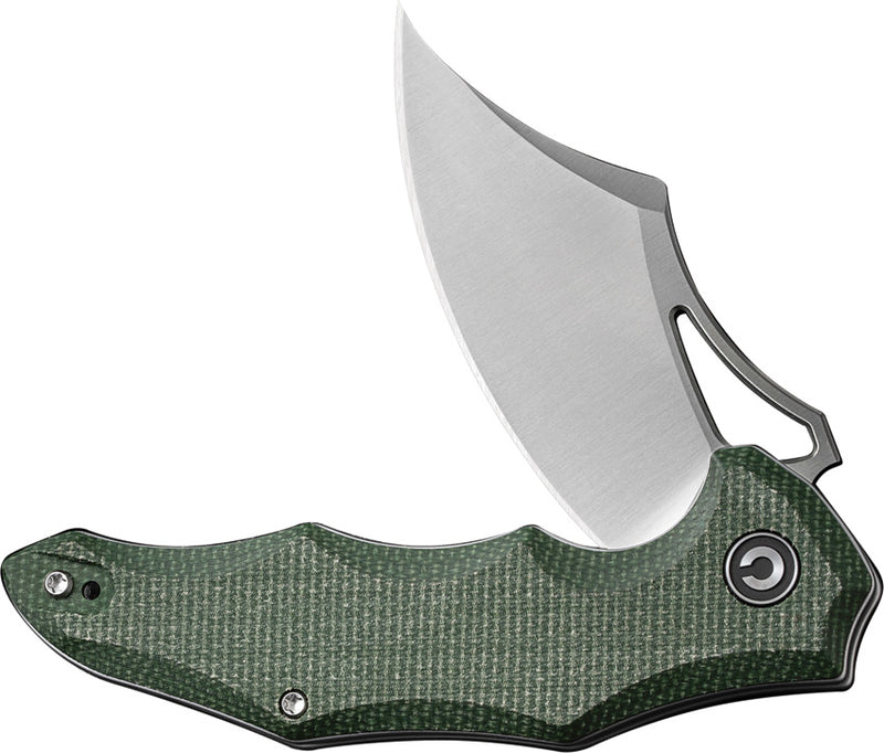 Civivi Chiro Green Canvas Micarta (3.1" Satin Finished 14C28N) Folding Knife [C23046-2] - product view 4