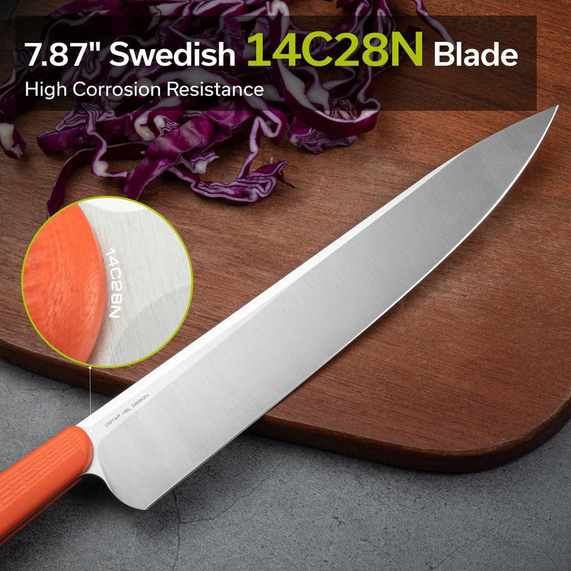 Civivi Cibus Orange G10 (7.87" Satin Finished 14C28N) Kitchen Knife [C23048-3] - product view 7