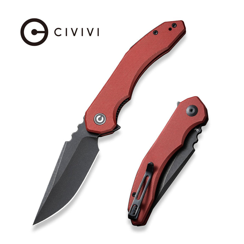 Civivi Bluetick Burgundy G10 (3.47" Black Stonewashed 14C28N) Folding Knife [C23050-2] - product view 7
