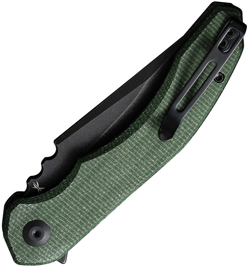 Civivi Bluetick Green Canvas Micarta (3.47" Black Stonewashed 14C28N) Folding Knife [C23050-3] - product view 2