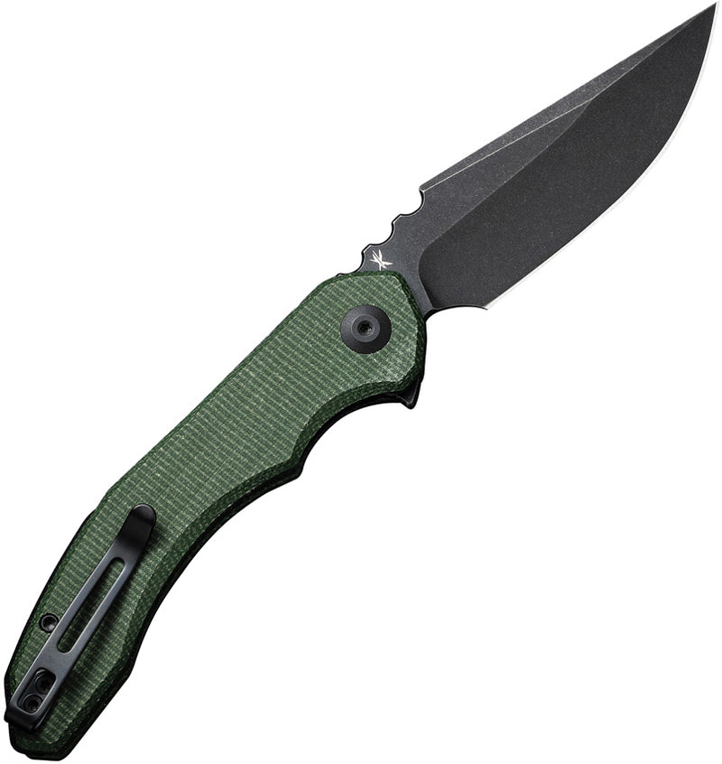 Civivi Bluetick Green Canvas Micarta (3.47" Black Stonewashed 14C28N) Folding Knife [C23050-3] - product view 3