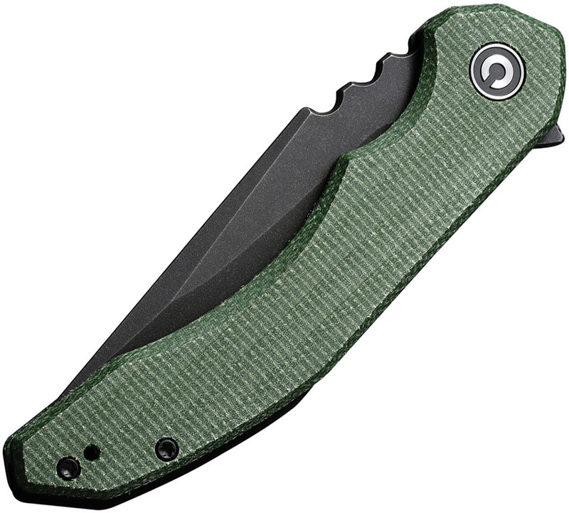 Civivi Bluetick Green Canvas Micarta (3.47" Black Stonewashed 14C28N) Folding Knife [C23050-3] - product view 5