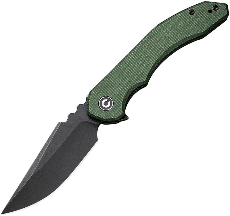 Civivi Bluetick Green Canvas Micarta (3.47" Black Stonewashed 14C28N) Folding Knife [C23050-3] - product view 6