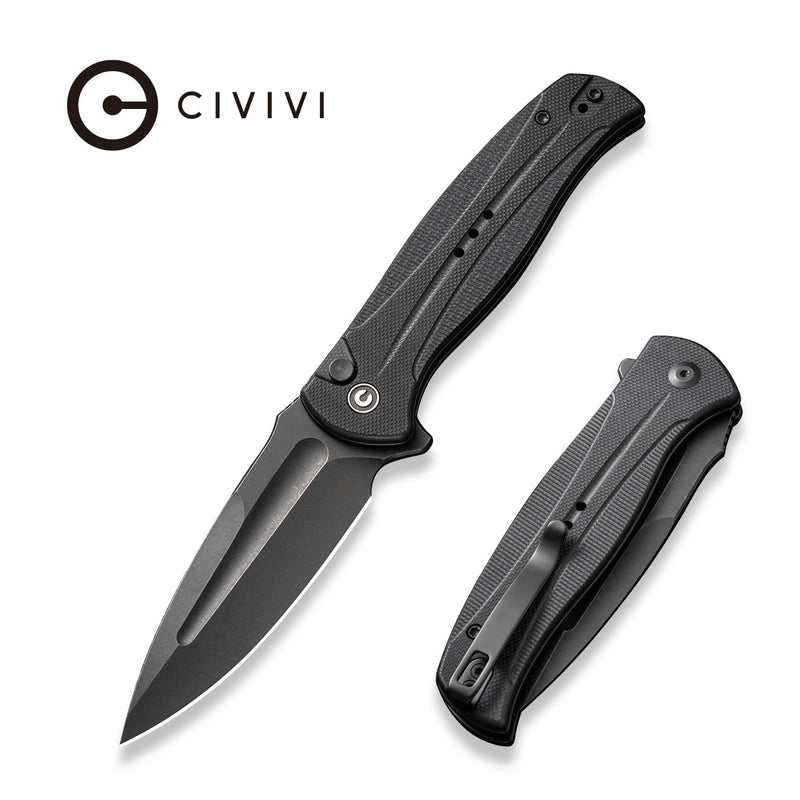 Civivi Incindie Black G10 (3.48" Black Stonewashed 14C28N) Folding Knife [C23053-1] - product view 5