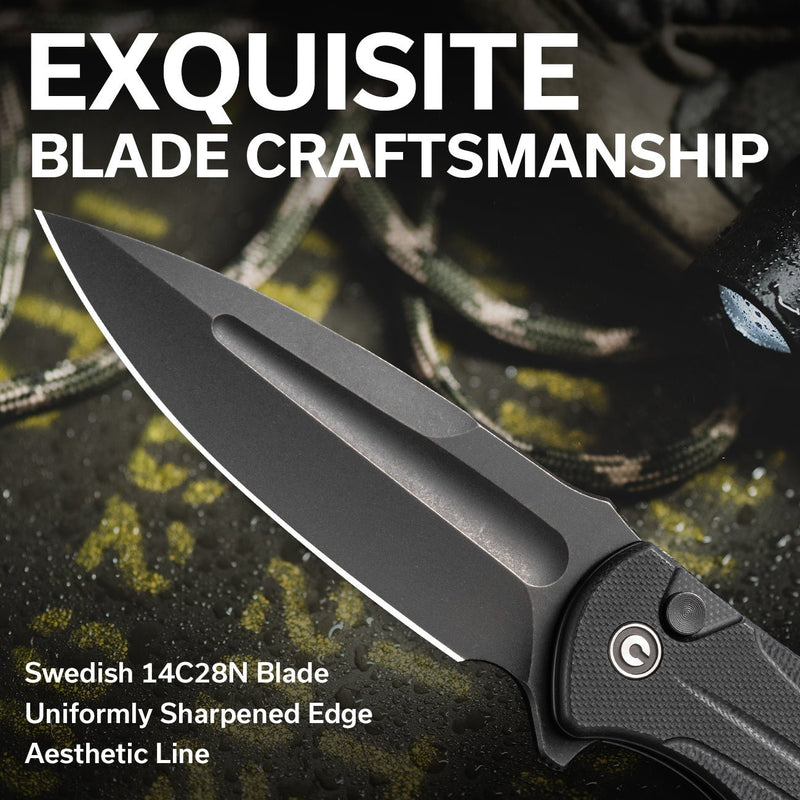 Civivi Incindie Black G10 (3.48" Black Stonewashed 14C28N) Folding Knife [C23053-1] - product view 6