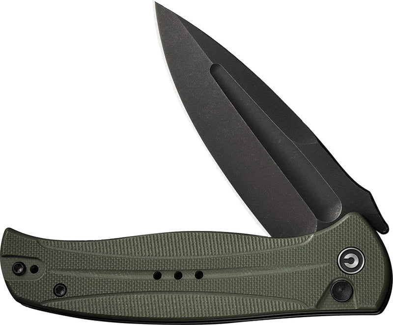 Civivi Incindie OD Green G10 (3.48" Black Stonewashed 14C28N) Folding Knife [C23053-2] - product view 3