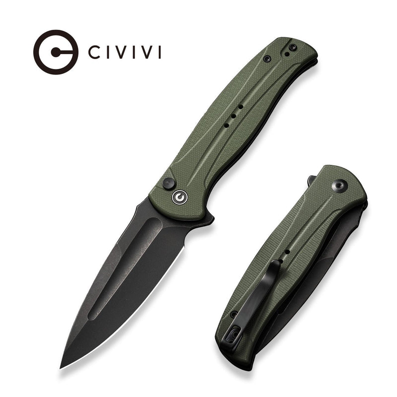 Civivi Incindie OD Green G10 (3.48" Black Stonewashed 14C28N) Folding Knife [C23053-2] - product view 5