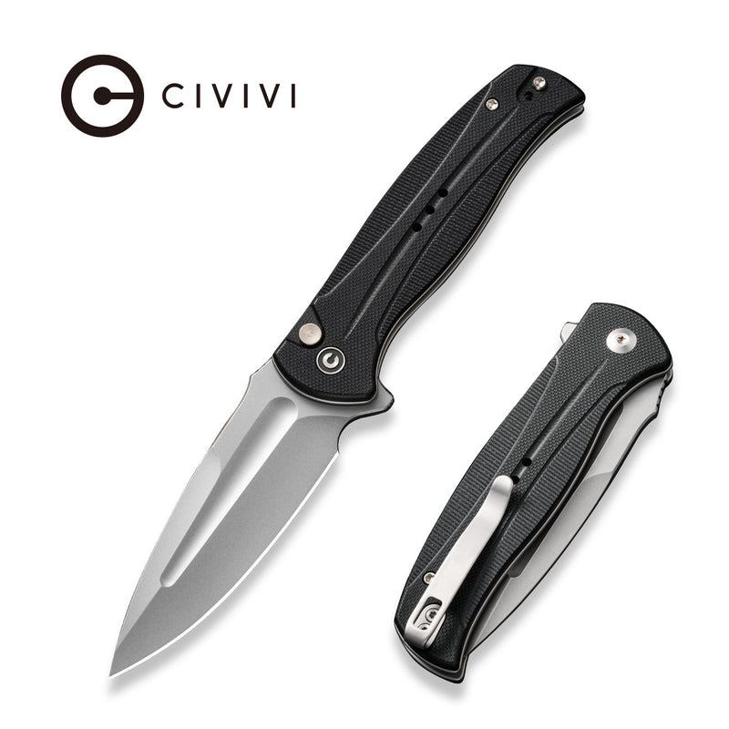 Civivi Incindie Black G10 (3.48" Stonewashed 14C28N) Folding Knife [C23053-3] - product view 5