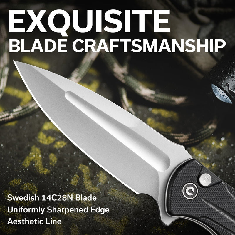 Civivi Incindie Black G10 (3.48" Stonewashed 14C28N) Folding Knife [C23053-3] - product view 6