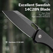 Civivi Nugz Black G10 (3.17" Black Stonewashed 14C28N) Folding Knife [C23060-1] - product view 6