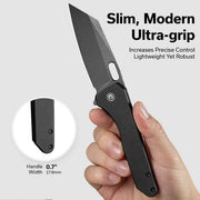 Civivi Nugz Black G10 (3.17" Black Stonewashed 14C28N) Folding Knife [C23060-1] - product view 7
