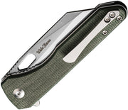 Civivi Nugz Green Canvas Micarta (3.17" Satin Finished 14C28N) Folding Knife [C23060-2] - product view 2