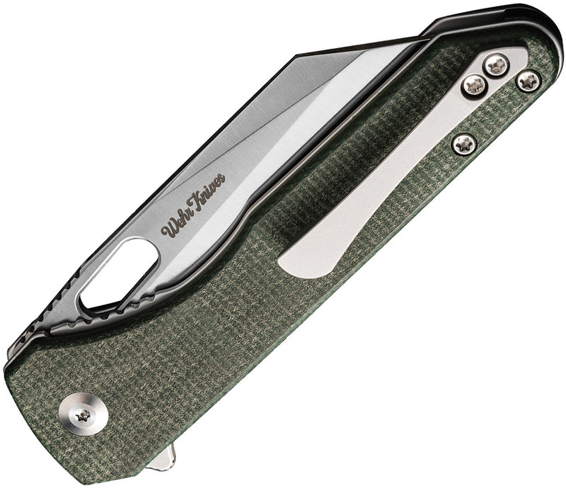Civivi Nugz Green Canvas Micarta (3.17" Satin Finished 14C28N) Folding Knife [C23060-2] - product view 2