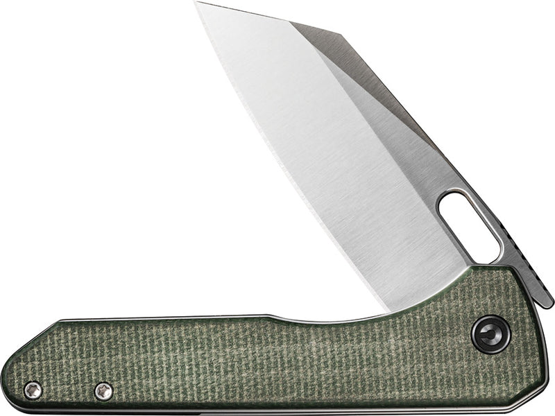 Civivi Nugz Green Canvas Micarta (3.17" Satin Finished 14C28N) Folding Knife [C23060-2] - product view 3