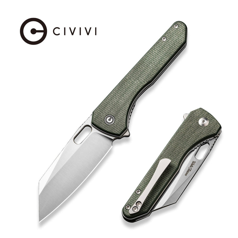 Civivi Nugz Green Canvas Micarta (3.17" Satin Finished 14C28N) Folding Knife [C23060-2] - product view 5