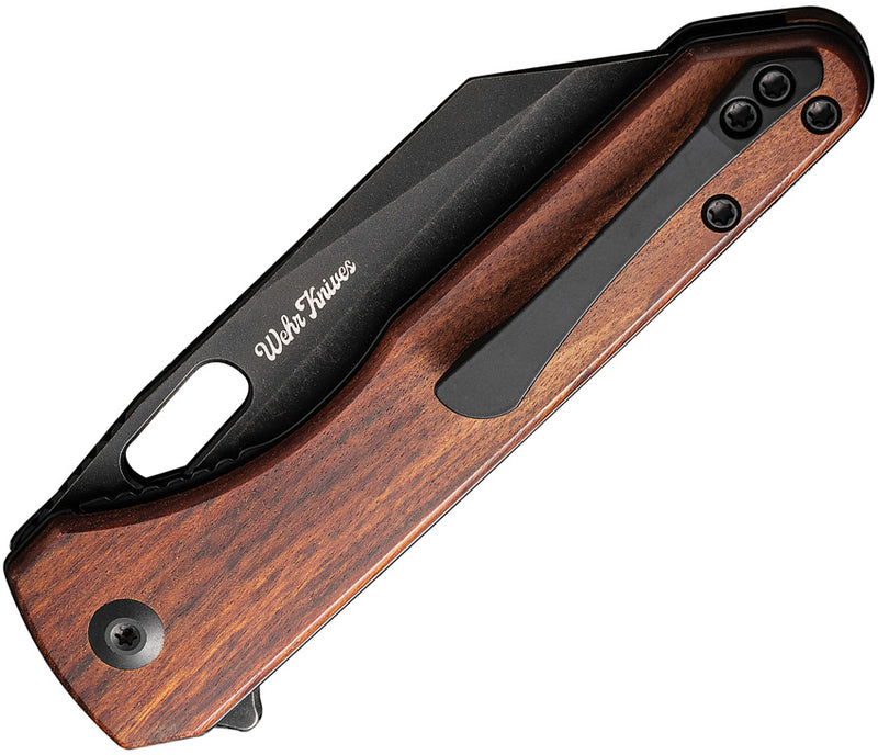 Civivi Nugz Guibourtia Wood (3.17" Black Stonewashed 14C28N) Folding Knife [C23060-3] - product view 2